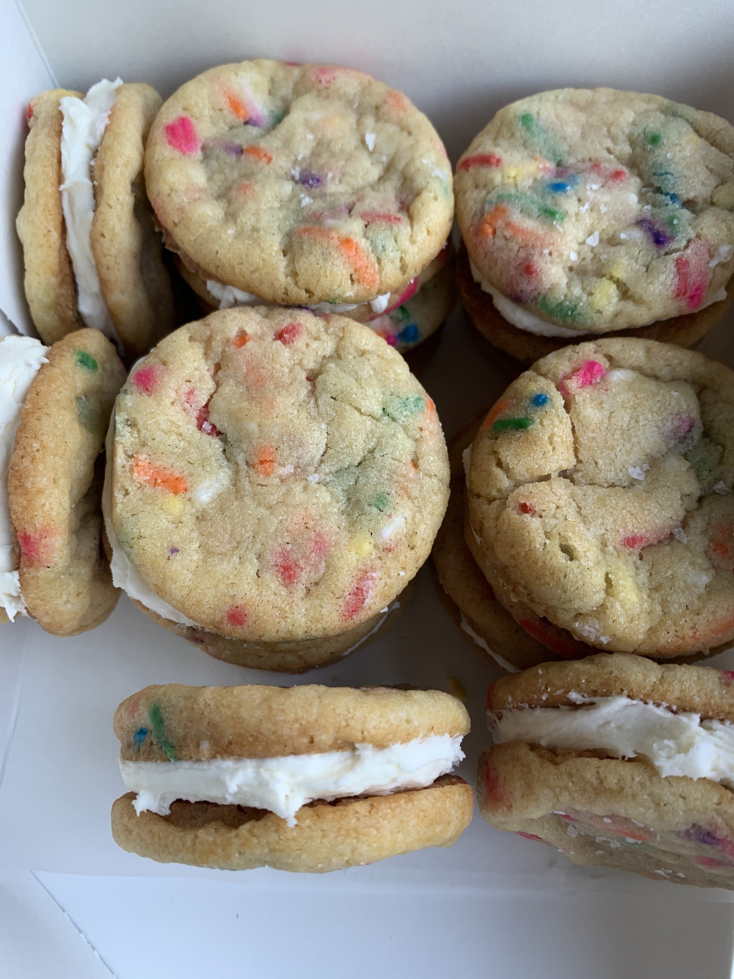 Cake Batter Confetti Cookie Sandwiches