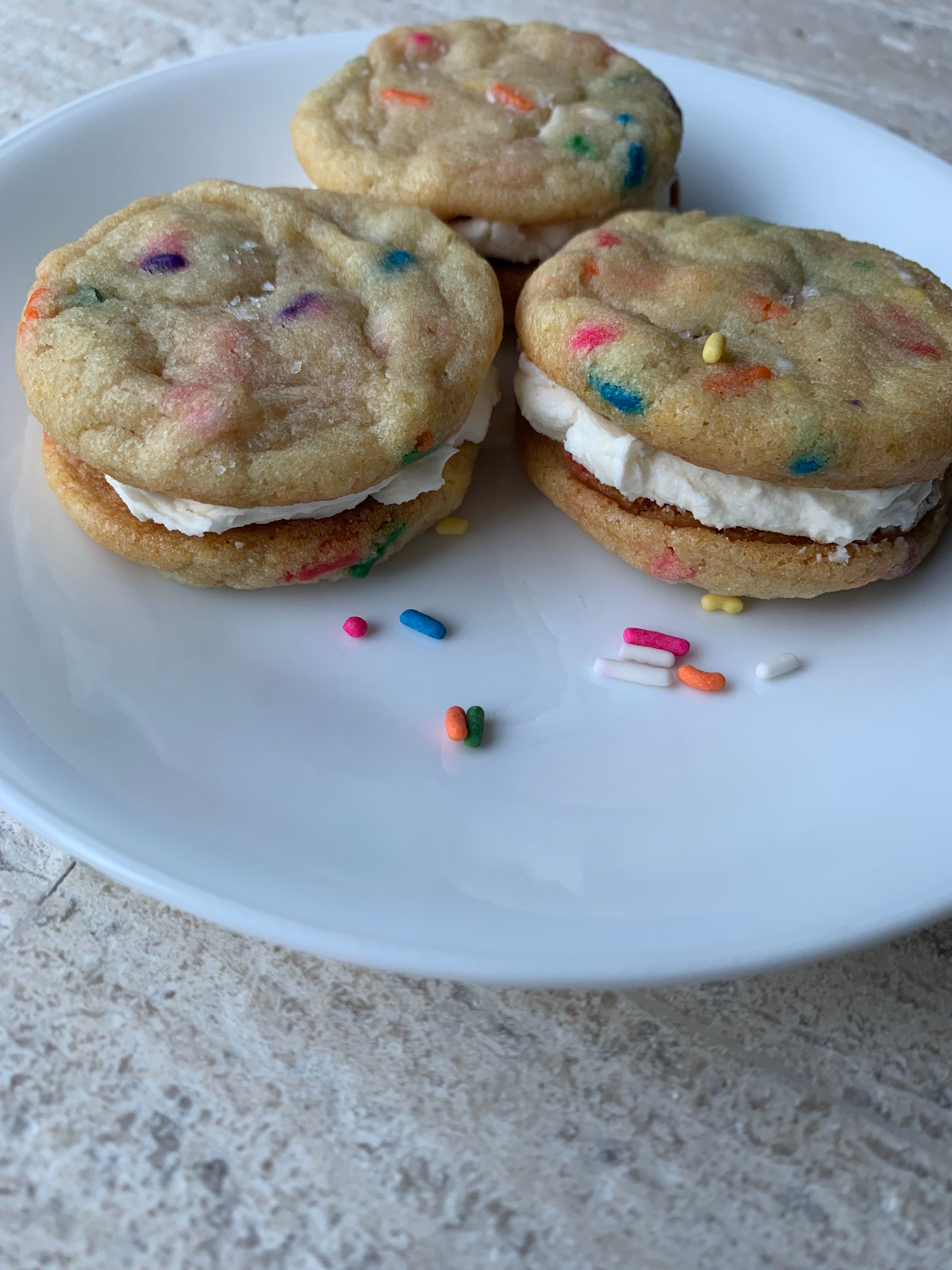 Cake Batter Confetti Cookie Sandwiches