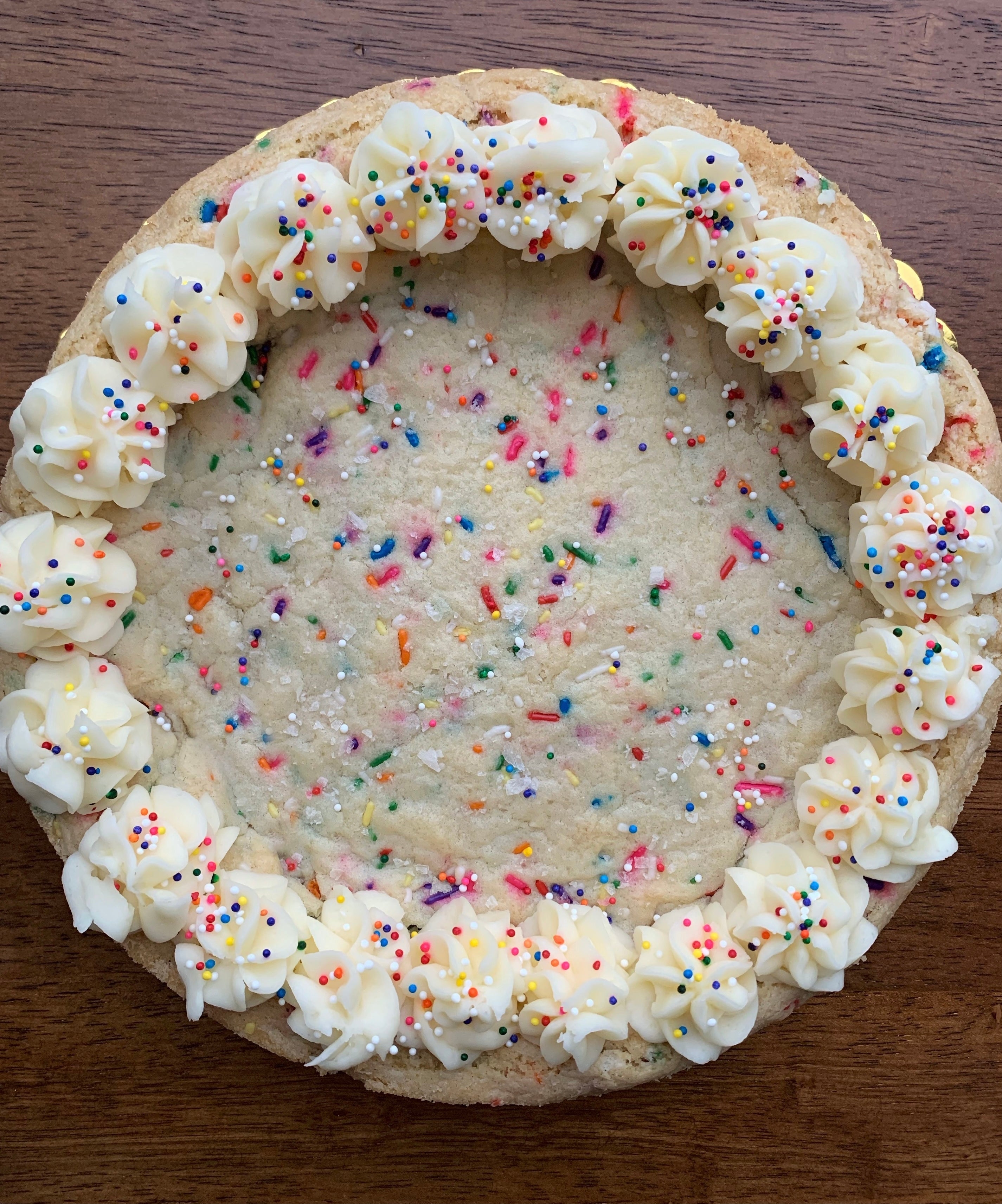Cake Batter Confetti Cookie Cake