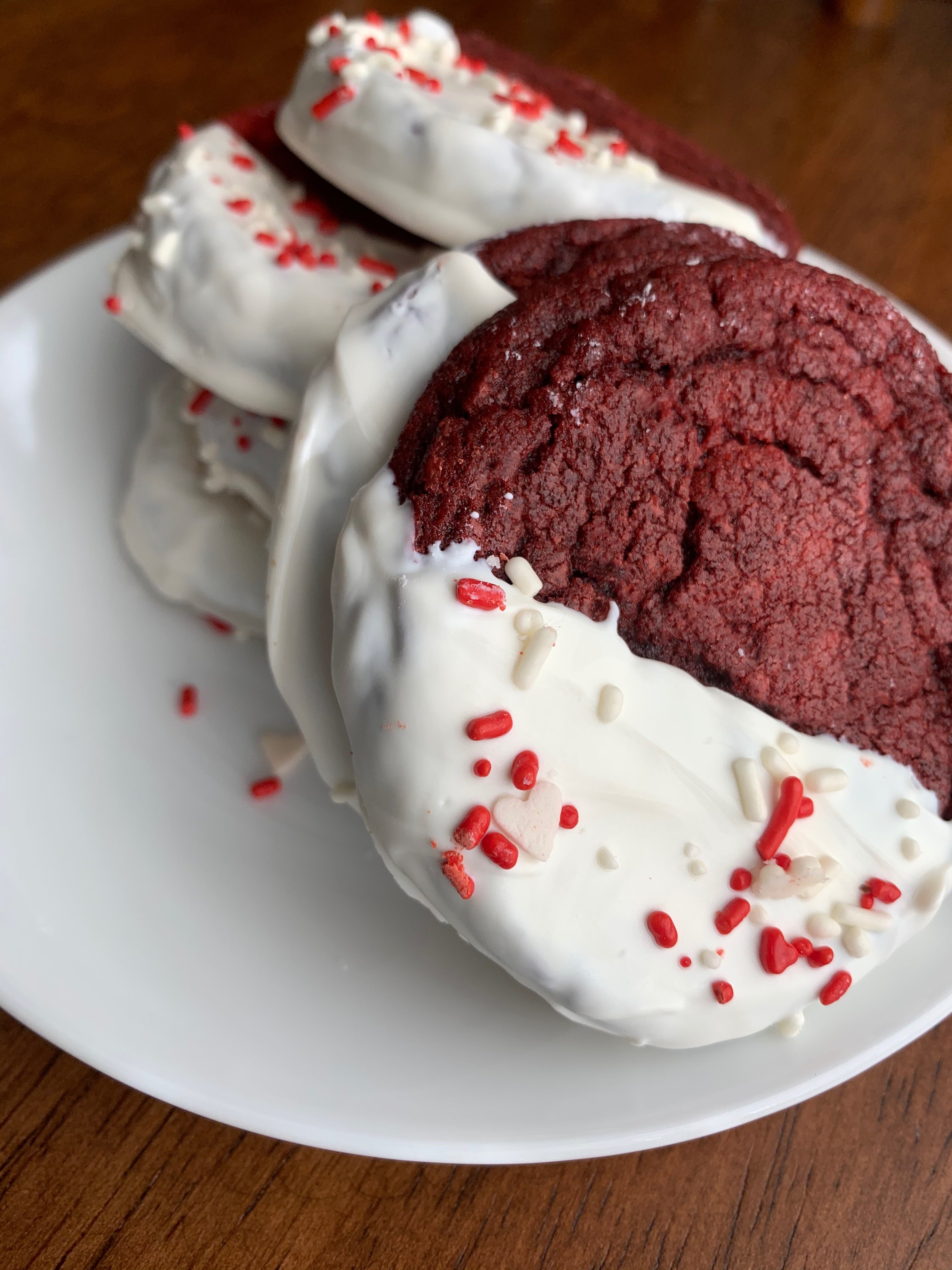 Red Velvet Dipped Cookies